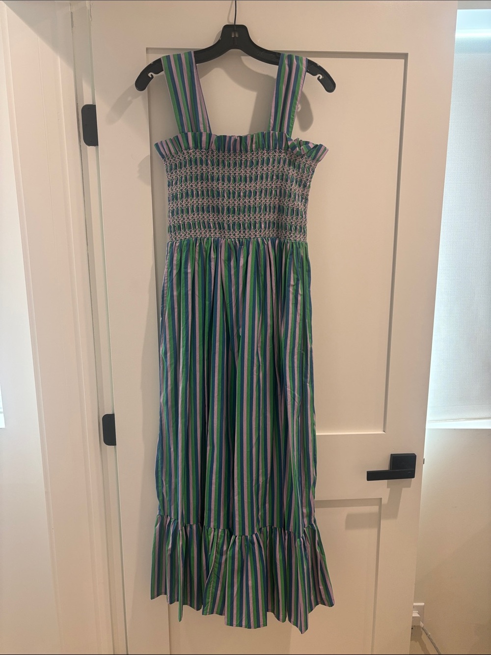 Mille Women’s Green & Blue Smocked Midi Dress